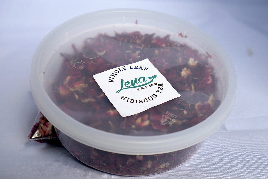 Whole Leaf Hibiscus Tea 2oz in reuseable tub